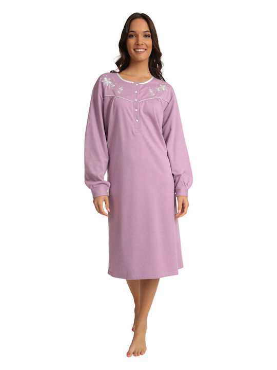 Lydia Creations Women's Winter Nightgown Lilac