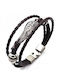 Herrenarmband Schwarz Ecoscraft Gold 449