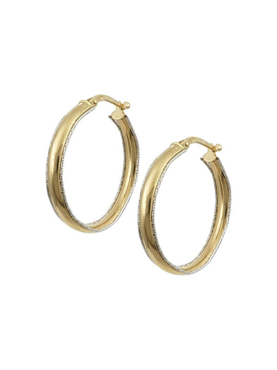 Earrings Hoops made of Gold 14K