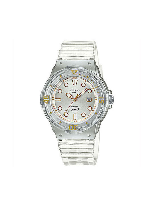 Casio Ladies Collection Ρολόι με Λευκό Καουτσούκ Λουράκι