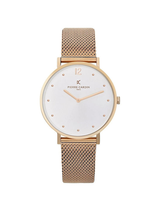 Pierre Cardin Belleville Simplicity Watch with Pink Gold Metal Bracelet