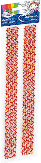 Αυτοκόλλητα Διαμάντια Χειροτεχνίας Λωρίδες Κόκκινα 170-2466