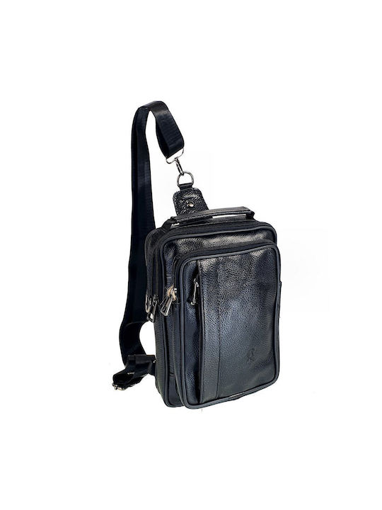 Piele Geantă pentru bărbați Umăr / Crossbody Neagră 2035C-black