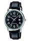 Herrenuhr Batterie mit Schwarz Lederarmband