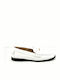 Leather Women's Moccasins in White Color