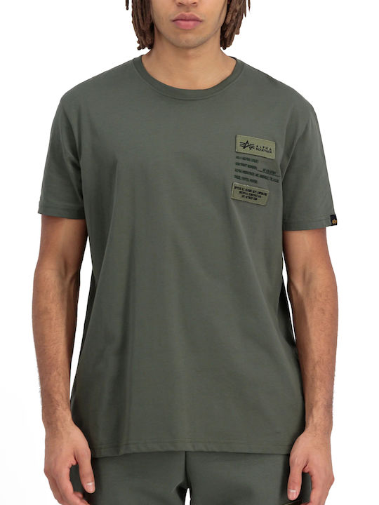 Alpha Industries T-shirt Bărbătesc cu Mânecă Scurtă Verde