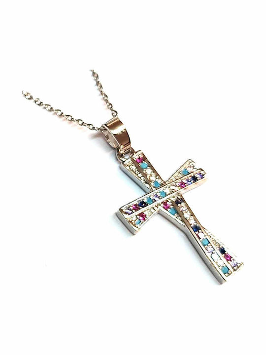 Amalfi Accessories Σταυρός από Ατσάλι με Αλυσίδα