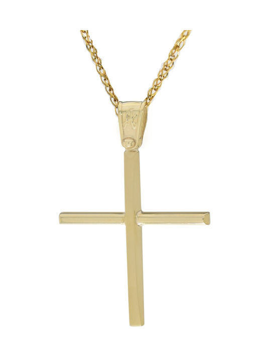 Katsigiannis Herren Gold Kreuz 14K mit Kette