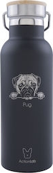 Sticla termos Actionlab Baboo Bottle Black Pug 500ml Negru Sticla termos Actionlab Baboo Bottle Black Pug 500ml Negru