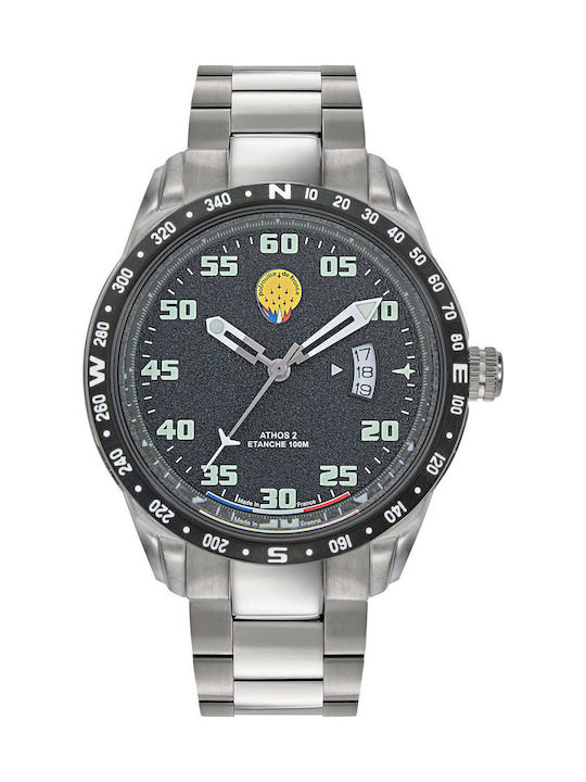 Patrouille De France Herrenuhr 40mm Batterie mit Silber Metallarmband