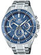 Casio Men's Watch 47mm Chronograph Battery with Silver / Silver Metal Bracelet