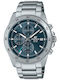 Casio Edifice Ceas Bărbați 43.8mm Cronograf Baterie cu Brățară din Metal Argintie
