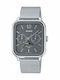 Casio Men's Watch 44.5mm Battery with Silver / Silver Metal Bracelet