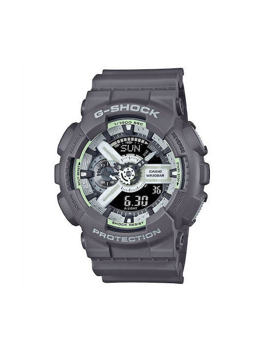 Casio Uhr Batterie mit Gray / Gray Kautschukarmband