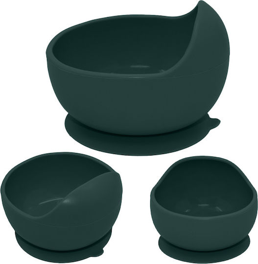 Petite & Mars Bol pentru copii din silicon Verde