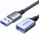 Ugreen USB 3.0 Cable USB-A male - USB-A female Γκρι 1m