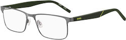 Boss Herren Metallisches Brillengestell Grau HG...