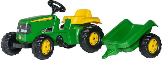 Παιδικό Τρακτέρ John Deere Ποδοκίνητο με Καρότσα & Πετάλι Πράσινο για 2+ Ετών