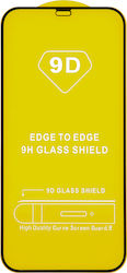 9D Vollflächig gehärtetes Glas Schwarz (Moto G53)