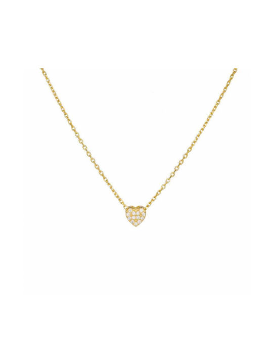 Gold Plated Heart Necklace 925 with Zircon 046744 046744 Silver