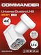 Commander LNB Quad 4 Outputs with Low Noise Limit 0.1dB