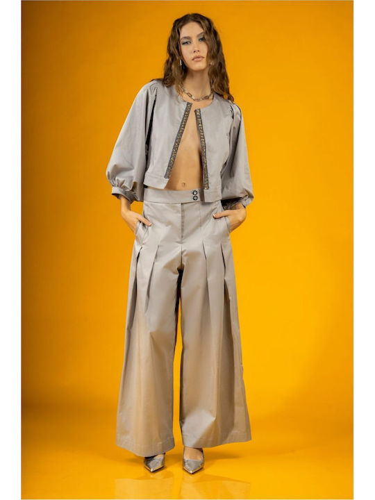 Feel Cute Damen Stoff Hose Gray