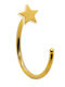 Open Hoop Steel Earring in Gold Color with Star
