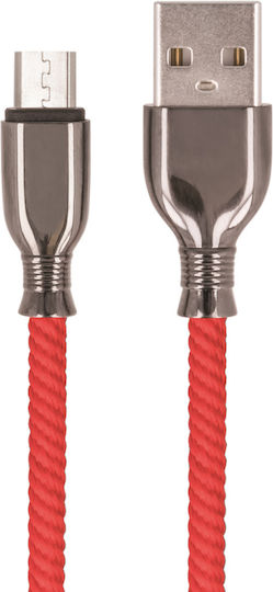 Setty Regular USB 2.0 to micro USB Cable Κόκκινο 1m