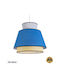 GloboStar Saige Hängelampe Blau Boho Raster mit Fassung E27 50cm.