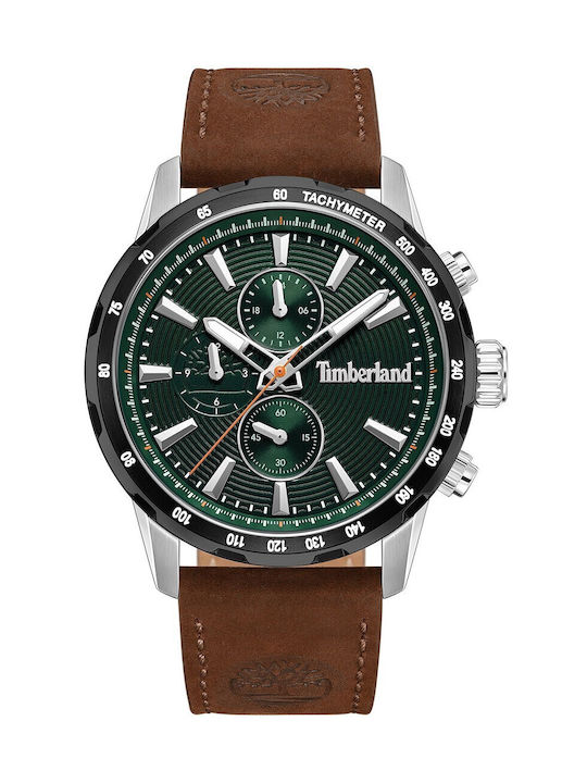 Timberland Uhr Chronograph Batterie mit Braun Lederarmband