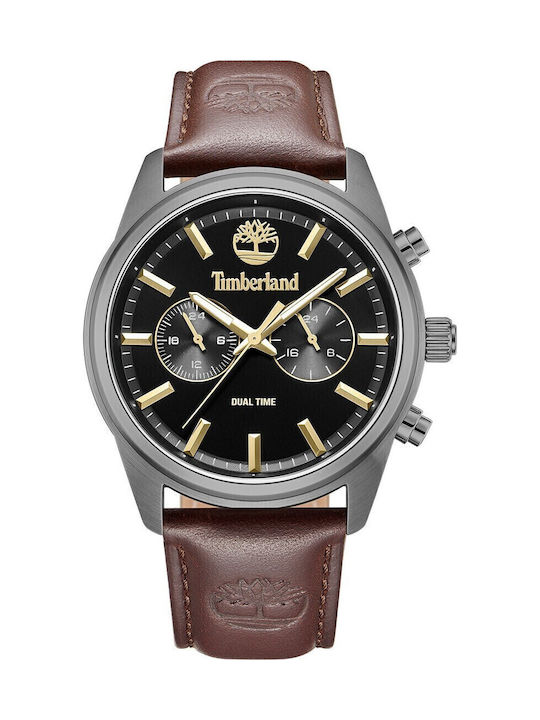 Timberland Northbridge Ανδρικό Ρολόι 45mm Μπαταρίας με Καφέ Δερμάτινο Λουράκι
