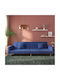 Doppelsitzer Sofa Bett Blau mit Dekokissen 220x84,5x69cm