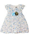 Mädchenkleid Blumen Set aus 2 mit Zubehör Weiß-Blau