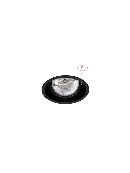 Gekas Recessed Spot with Socket GU10 Black 17x17cm.