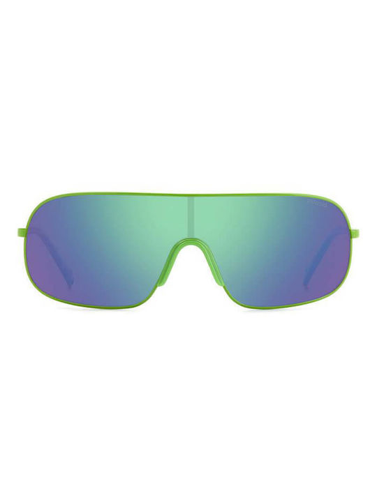 Polaroid Sunglasses with Green Plastic Frame and Multicolour Polarized Mirror Lens PLD6222/S 1ED/5Z