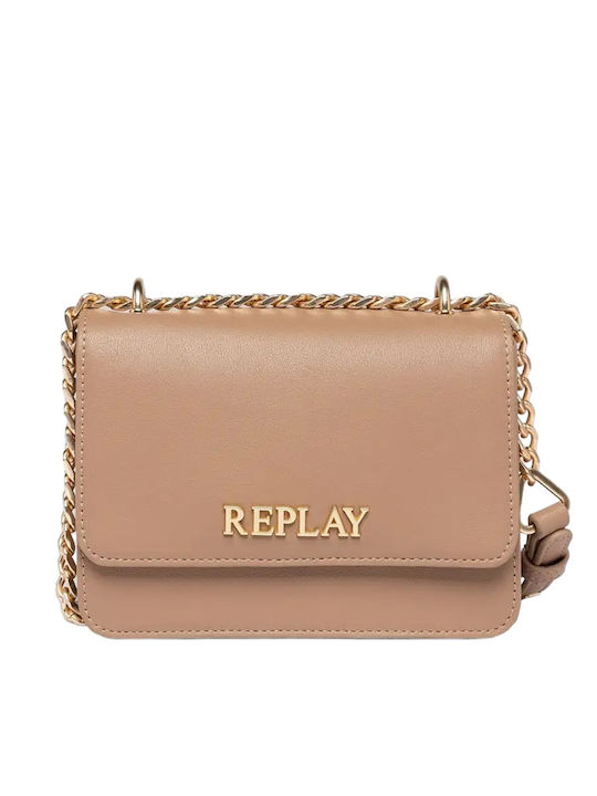 Replay Din piele Geantă de damă Crossbody Maro