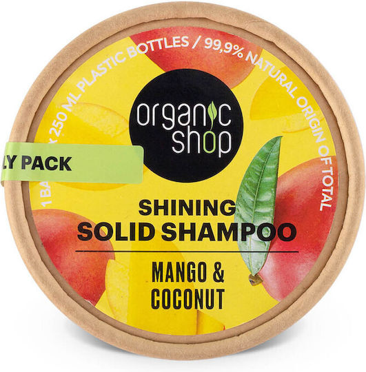 Organic Shop Mango & Coconut Στέρεο Σαμπουάν 60gr