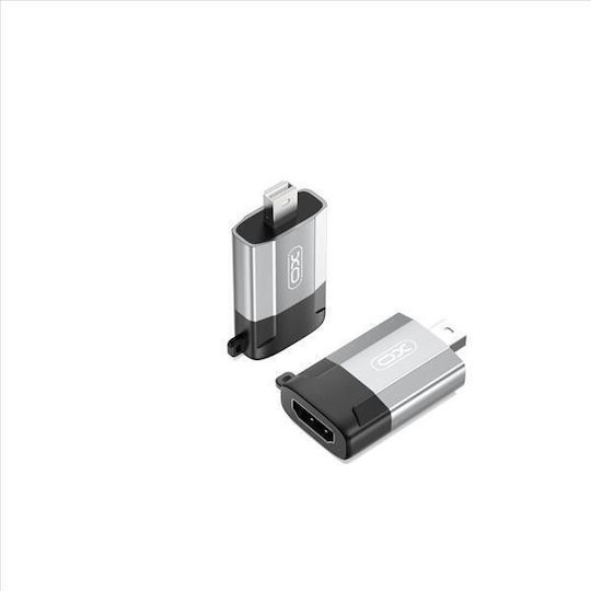 XO Μετατροπέας mini DisplayPort male σε HDMI female Γκρι 1τμχ