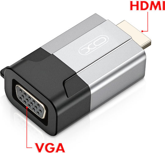 XO Μετατροπέας HDMI male σε VGA female Γκρι 1τμχ