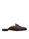 Flat Δερμάτινα Mules σε Μαύρο Χρώμα