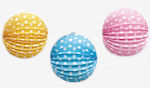 Paper Hanging Polka Dot Balls 0519671 (pink)