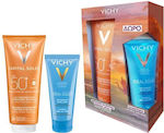 Set de produse Vichy Capital Soleil Invisible, lapte hidratant de protecție SPF50+ pentru față și corp, 300 ml și cadou lapte hidratant After Sun Daily Milky Care pentru după plajă, 100 ml
