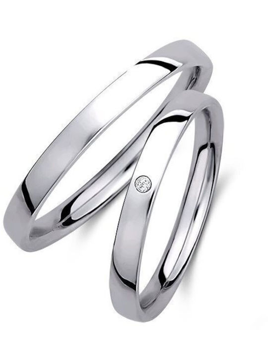 Paraxenies Inel de logodnă din Alb Aur 14K cu Zircon