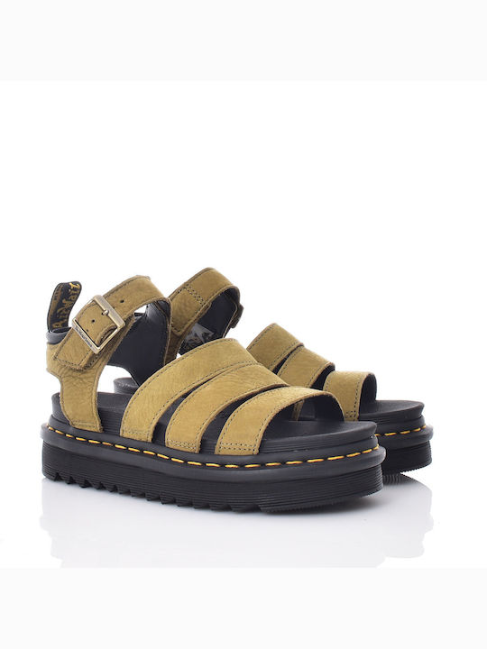 Dr. Martens Leather Women's Sandals Khaki