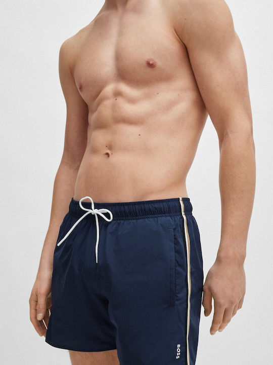 Hugo Boss Herren Badehose Blue Monochrom