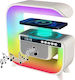 G3 Tabletop Digital Clock LED with Alarm Clock Radio and Wireless Charging White