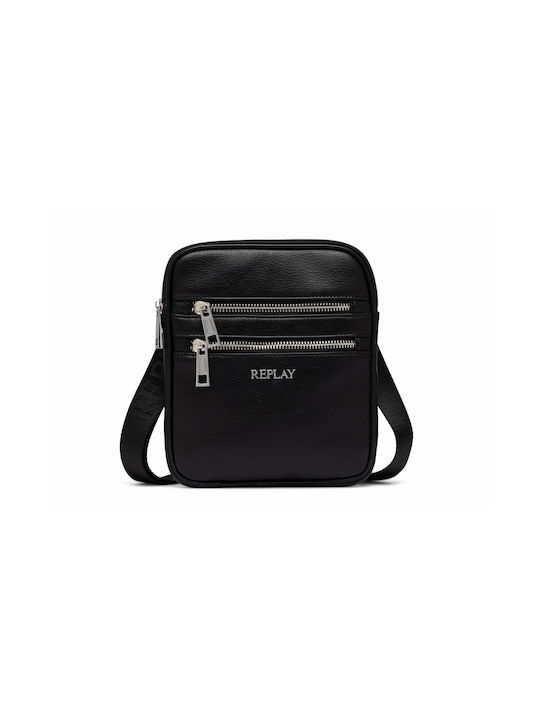 Replay Fabric Shoulder / Crossbody Bag with Zipper Black