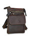 Leder Herrentasche Schulter / Crossbody Braun