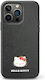 Logo Kitty Head Back Cover Plastic / Piele Negru (Galaxy Z Flip5)