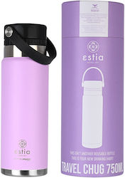 Estia Bottle Thermos Stainless Steel Estia Travel Chug Save Aegean Lavender Purple 750ml